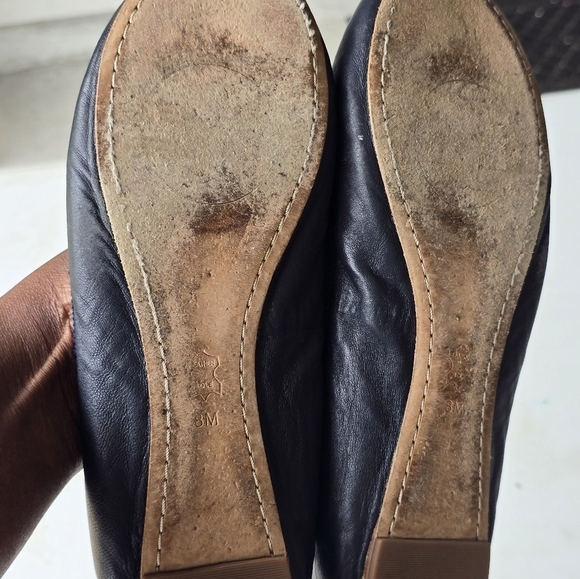 Tory Burch Chelsea Ballet Flats 8M Blue Women Bow Medallion Logo - Picture 7 of 14